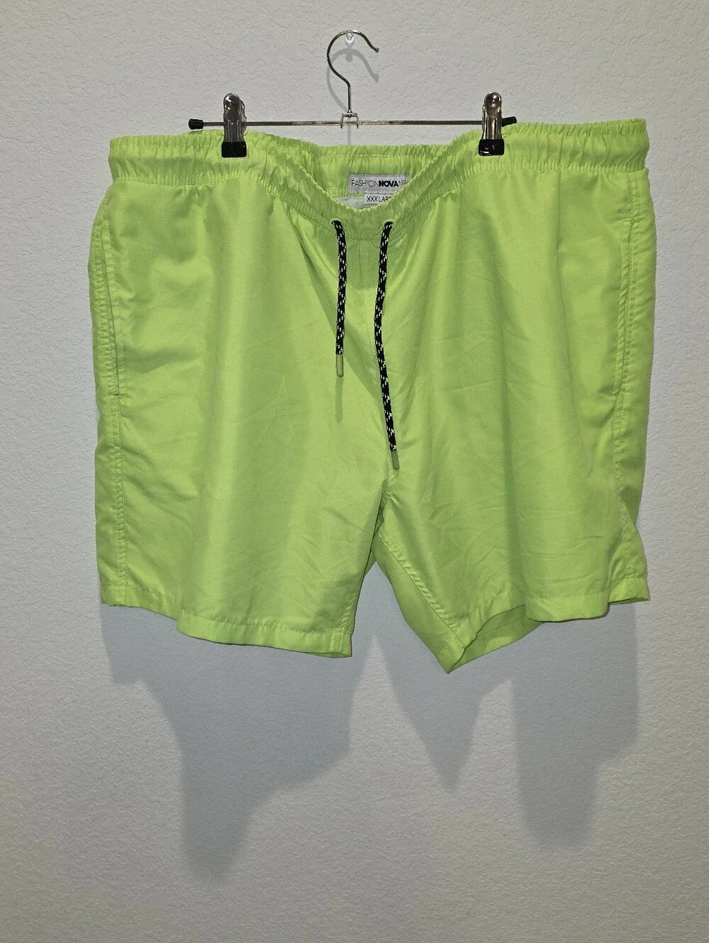 Fashion Nova Men's Neon Lime Swim Board Shorts